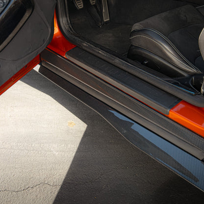 2016-2025 Chevy Camaro SS/RS ZL1 Style Side Skirt Rocker 1pc Gloss Carbon Fiber (PAIR)