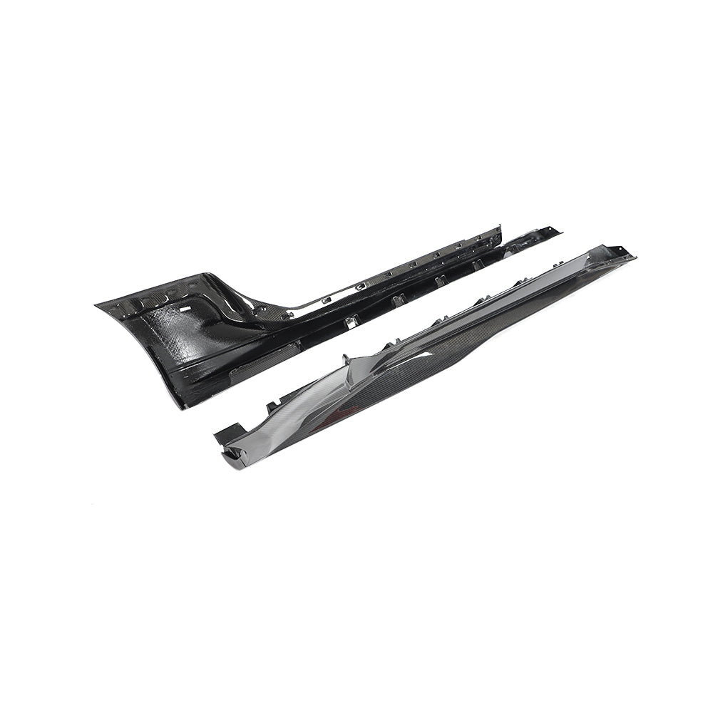 2016-2025 Chevy Camaro SS/RS ZL1 Style Side Skirt Rocker 1pc Gloss Carbon Fiber (PAIR)
