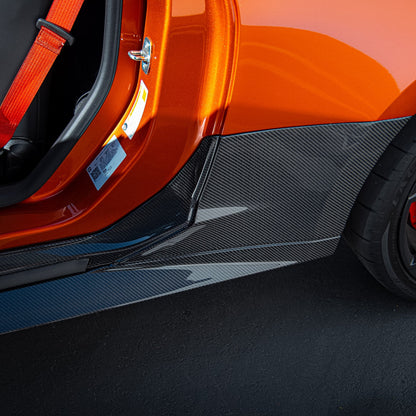 2016-2025 Chevy Camaro SS/RS ZL1 Style Side Skirt Rocker 1pc Gloss Carbon Fiber (PAIR)