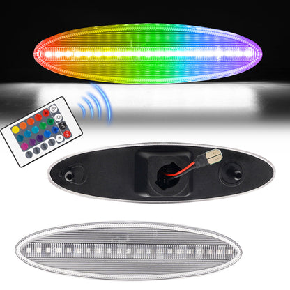1997-2004 Corvette C5 Rear Bumper Clear Lens Remote RGB LED Side Markers