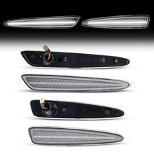 2005-2013 Corvette C6 Clear Lens White Dynamic Animation LED Side Markers Set