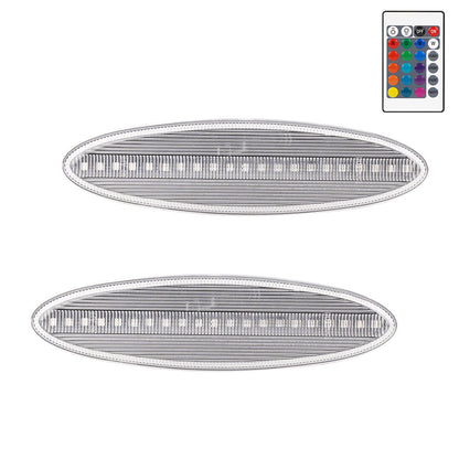 1997-2004 Corvette C5 Rear Bumper Clear Lens Remote RGB LED Side Markers