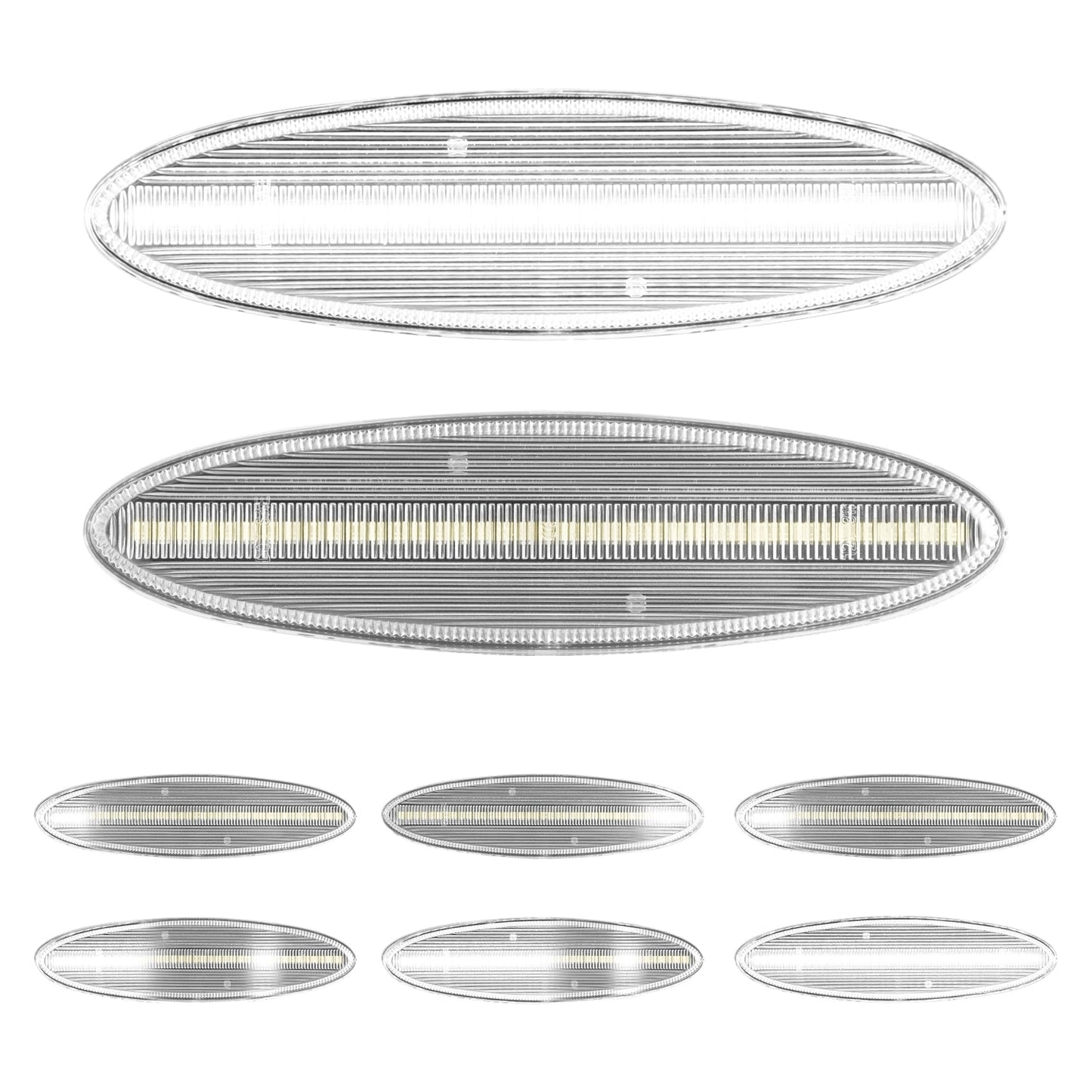 1997-2004 Corvette C5 Rear Bumper Clear Lens White Dynamic Animation LED Side Markers
