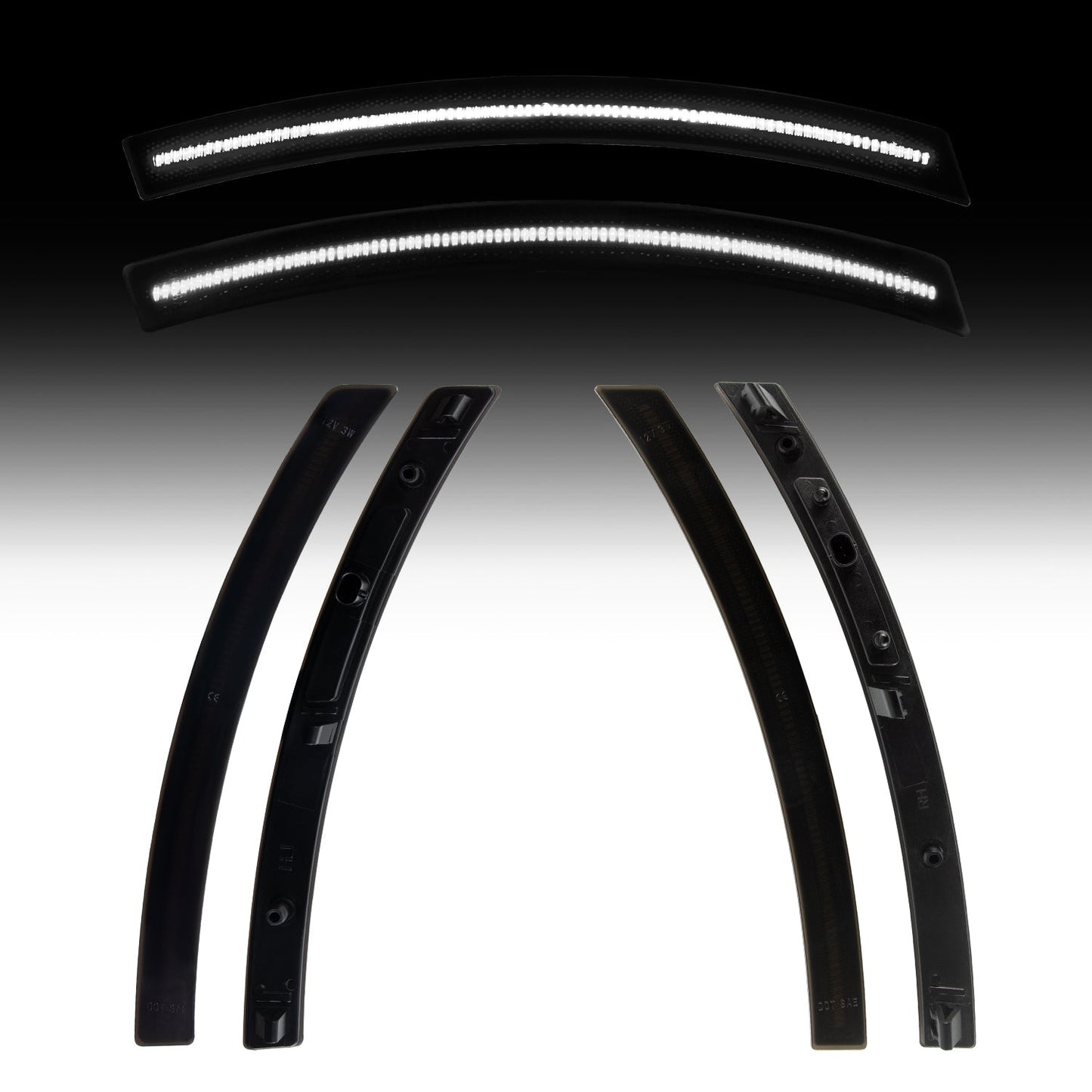 2014–2019 Chevrolet Corvette C7 Smoked White LED Side Markers Set