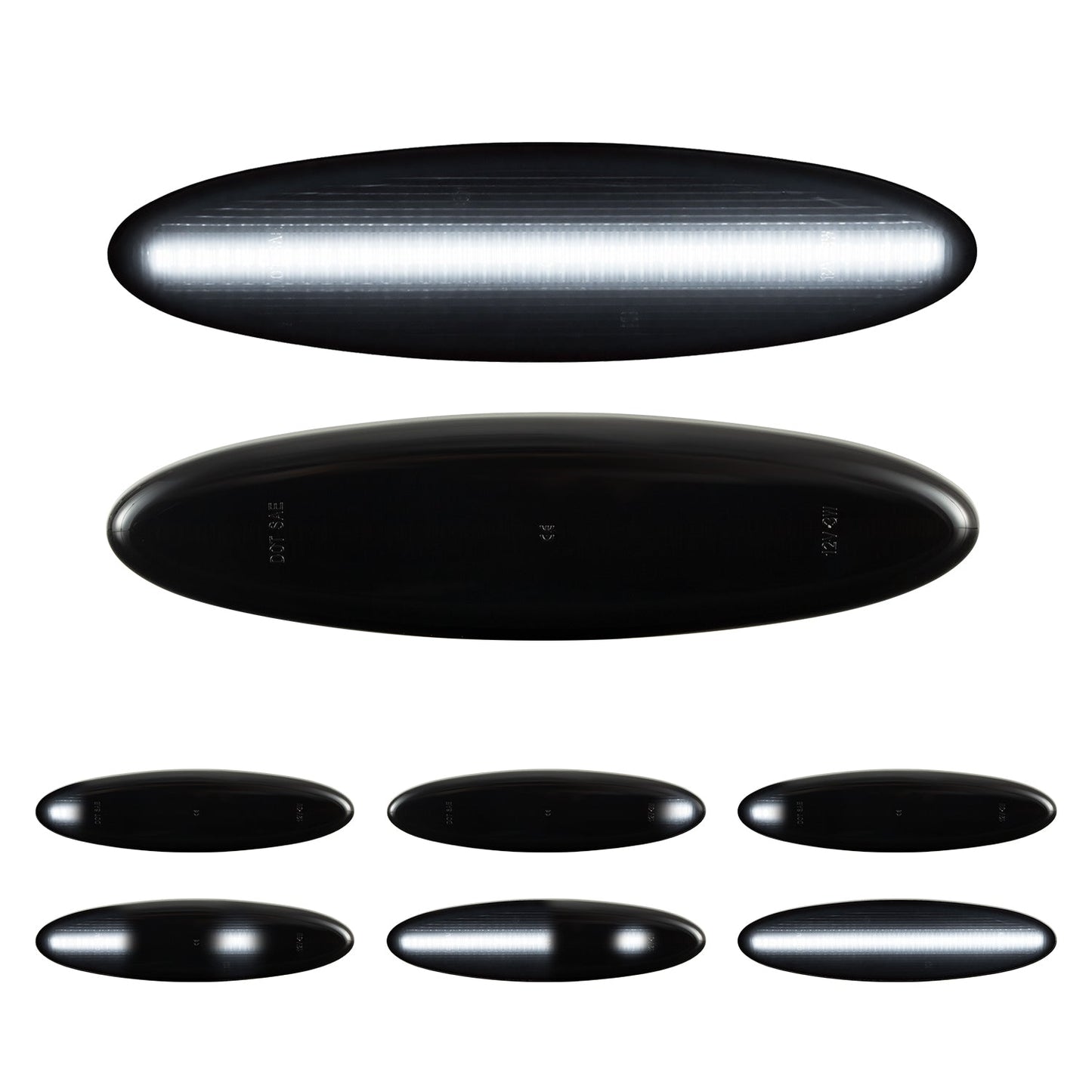 1997-2004 Corvette C5 Rear Bumper Smoke Lens White Dynamic Animation LED Side Markers