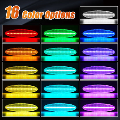 1997-2004 Corvette C5 Rear Bumper Clear Lens Remote RGB LED Side Markers