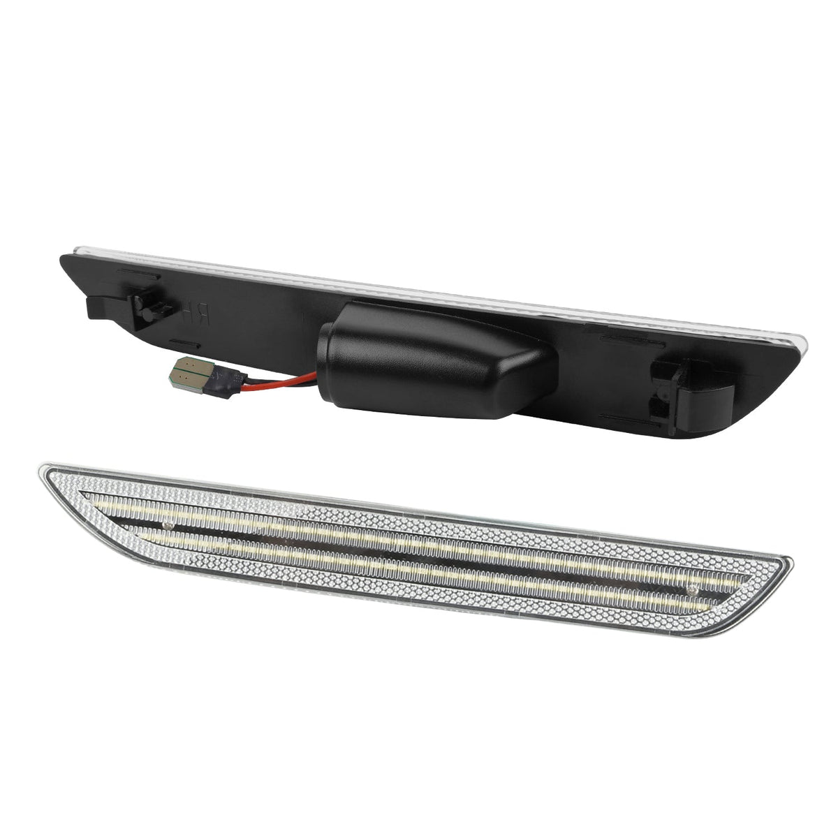 2015-2023 Mustang S550 Clear Lens White Dynamic Animation LED Side Markers