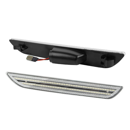 2015-2023 Mustang S550 Clear Lens White Dynamic Animation LED Side Markers