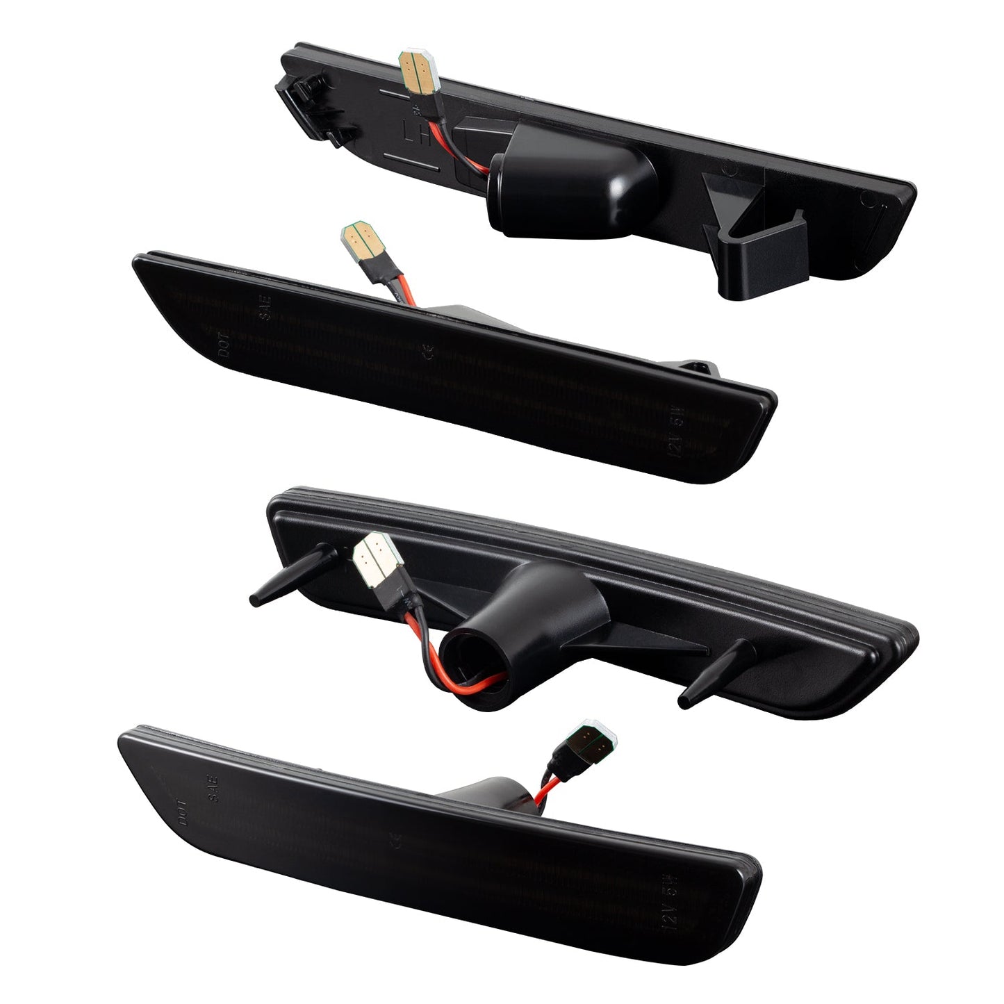 2010-2014 Ford Mustang Smoke Lens White Dynamic Animation LED Side Markers