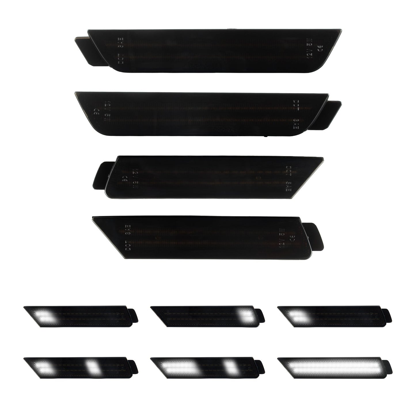 2010-2015 Camaro Smoke Lens White Dynamic Animation LED Side Markers Set
