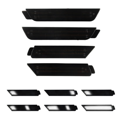 2010-2015 Camaro Smoke Lens White Dynamic Animation LED Side Markers Set