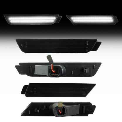 2010-2015 Camaro Smoke Lens White Dynamic Animation LED Side Markers Set