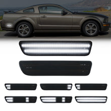 2005-2009 Ford Mustang Smoke Lens White Dynamic Animation LED Side Markers