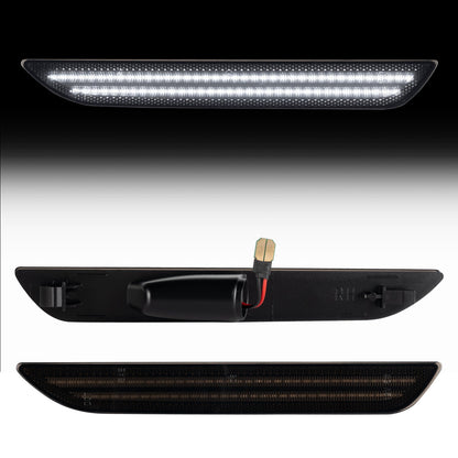 2015-2023 Mustang S550 Smoke Lens White Dynamic Animation LED Side Markers