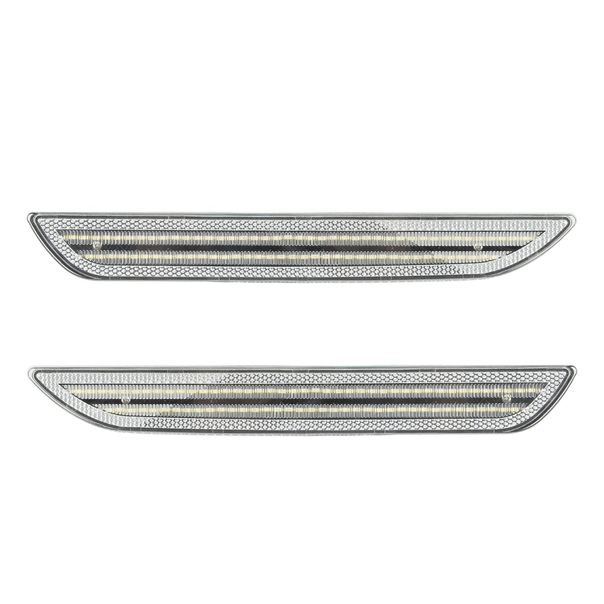 2015-2023 Mustang S550 Clear Lens White Dynamic Animation LED Side Markers