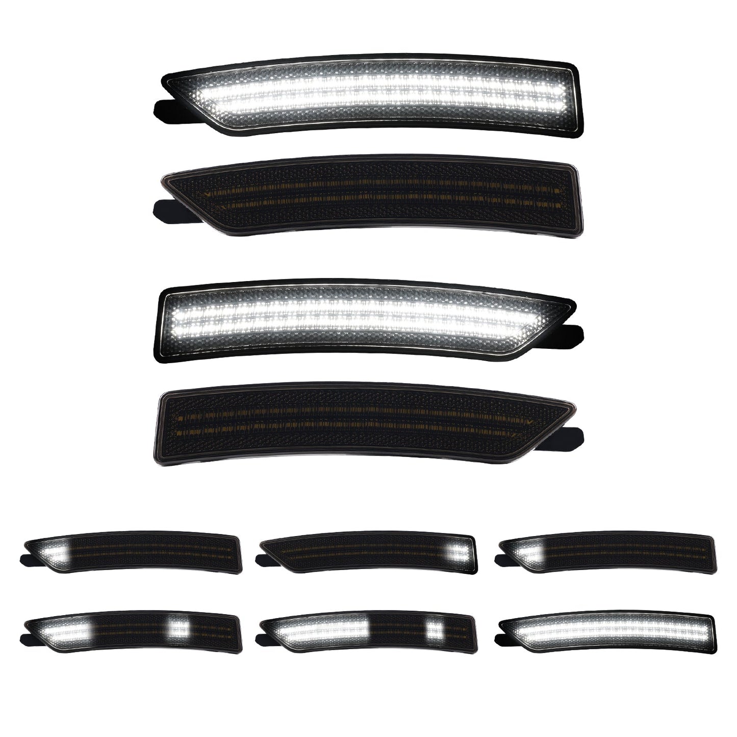 2024-2026 Ford Mustang S650 Smoke Lens White Dynamic Animation LED Side Markers