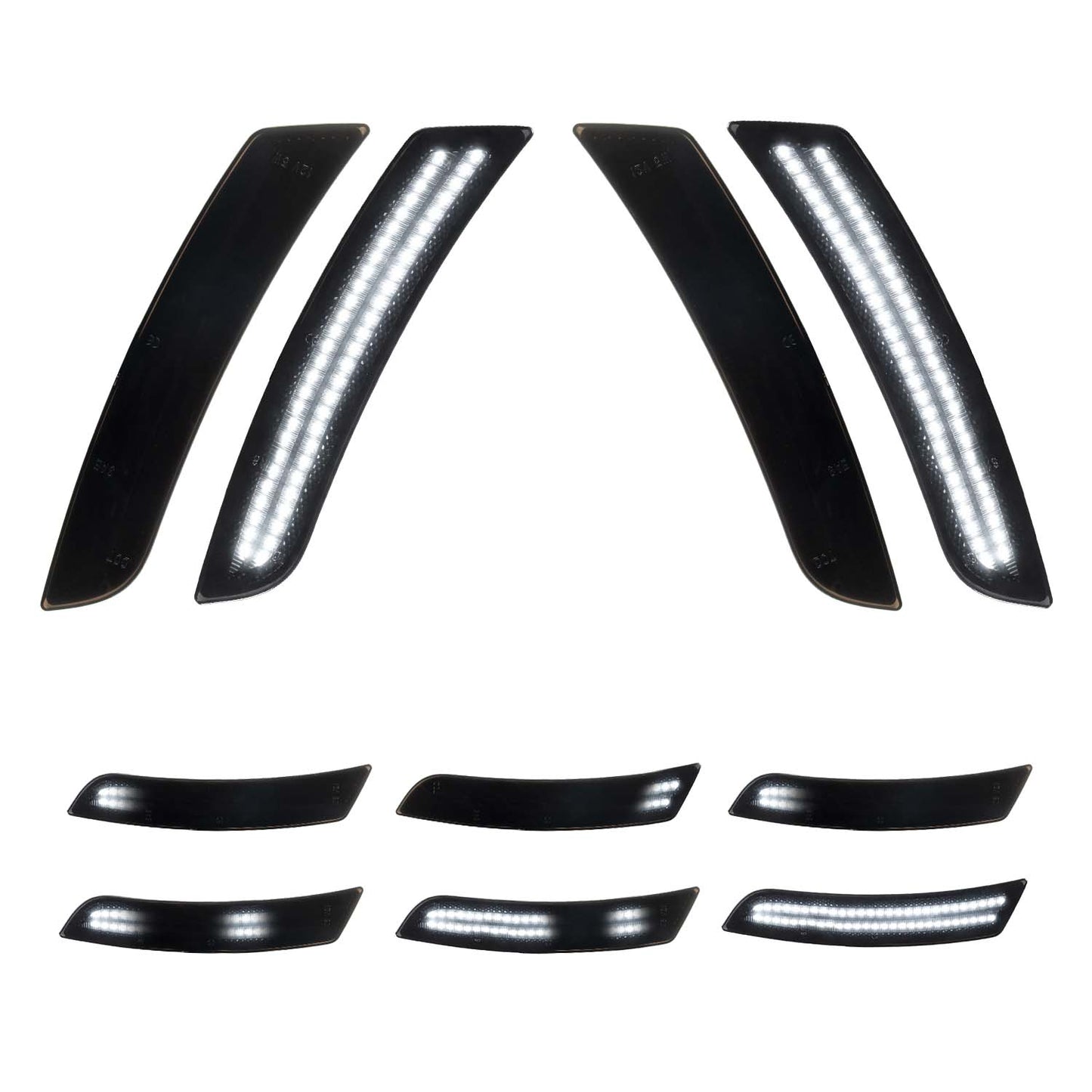 2016-2025 Camaro Smoke Lens White Dynamic Animation LED Side Markers Set