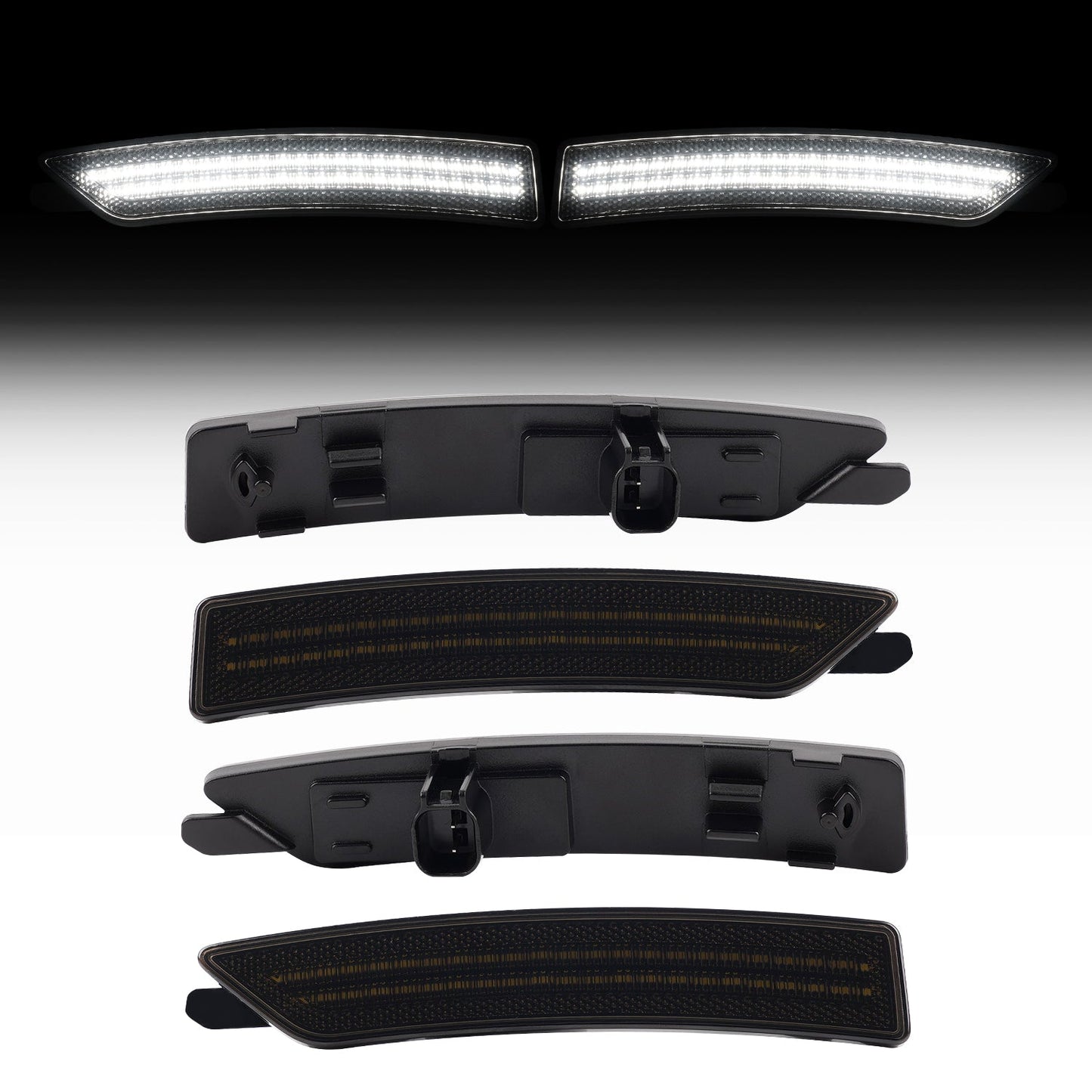 2024-2026 Ford Mustang S650 Smoke Lens White Dynamic Animation LED Side Markers
