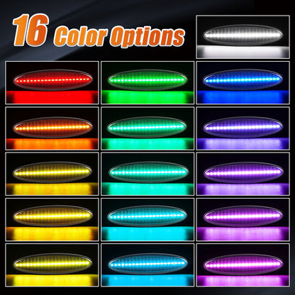 1997-2004 Corvette C5 Rear Bumper Smoke Lens Remote RGB LED Side Markers