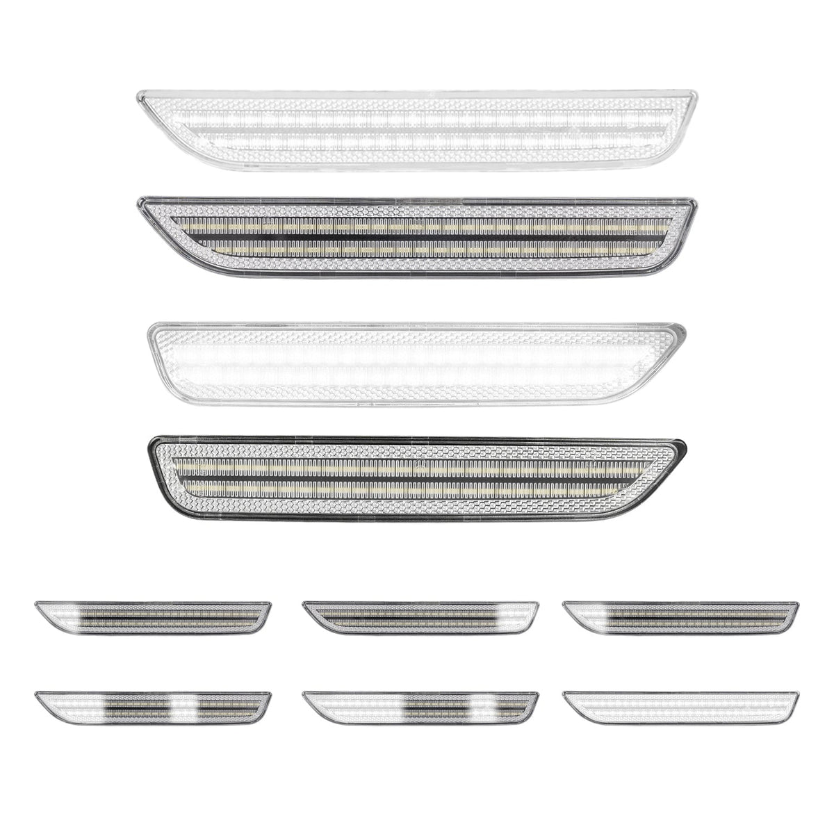 2010-2014 Ford Mustang Clear Lens White Dynamic Animation LED Side Markers