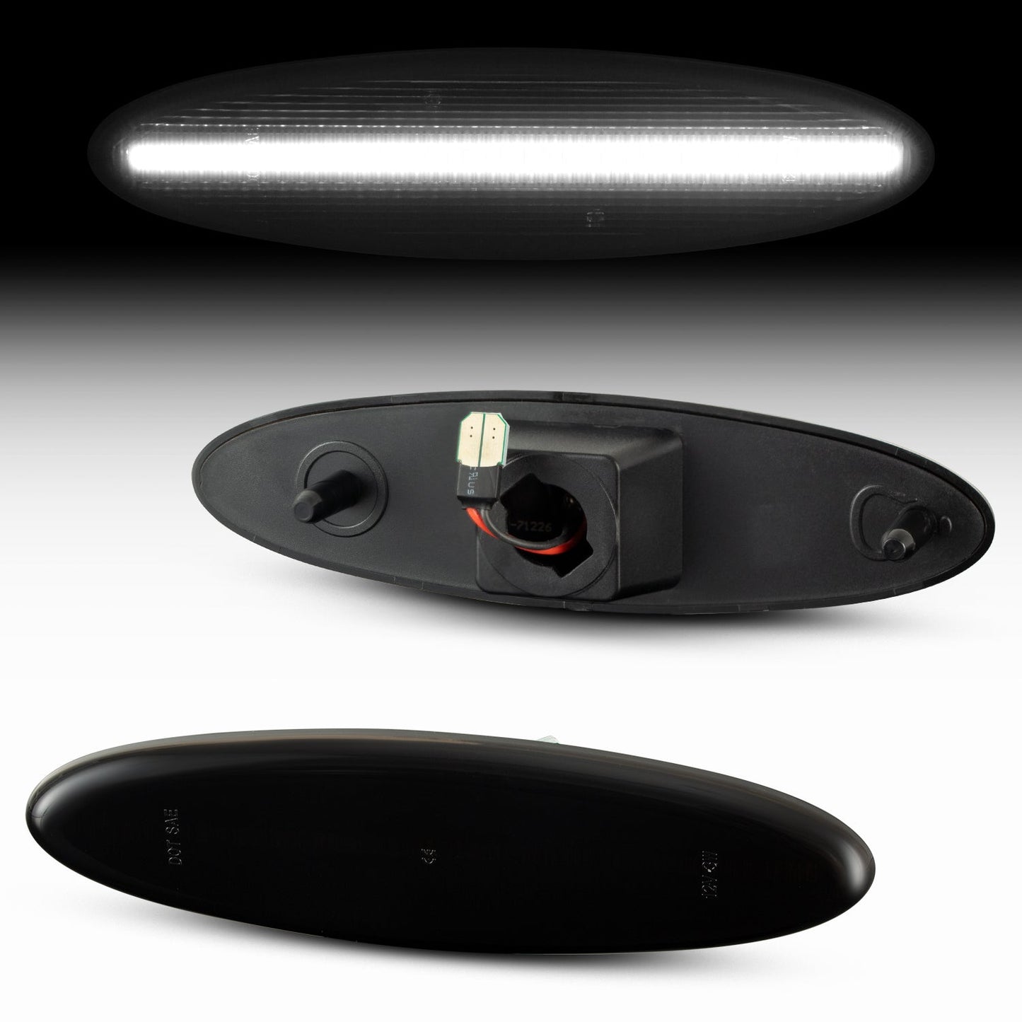 1997-2004 Corvette C5 Rear Bumper Smoke Lens White LED Side Markers