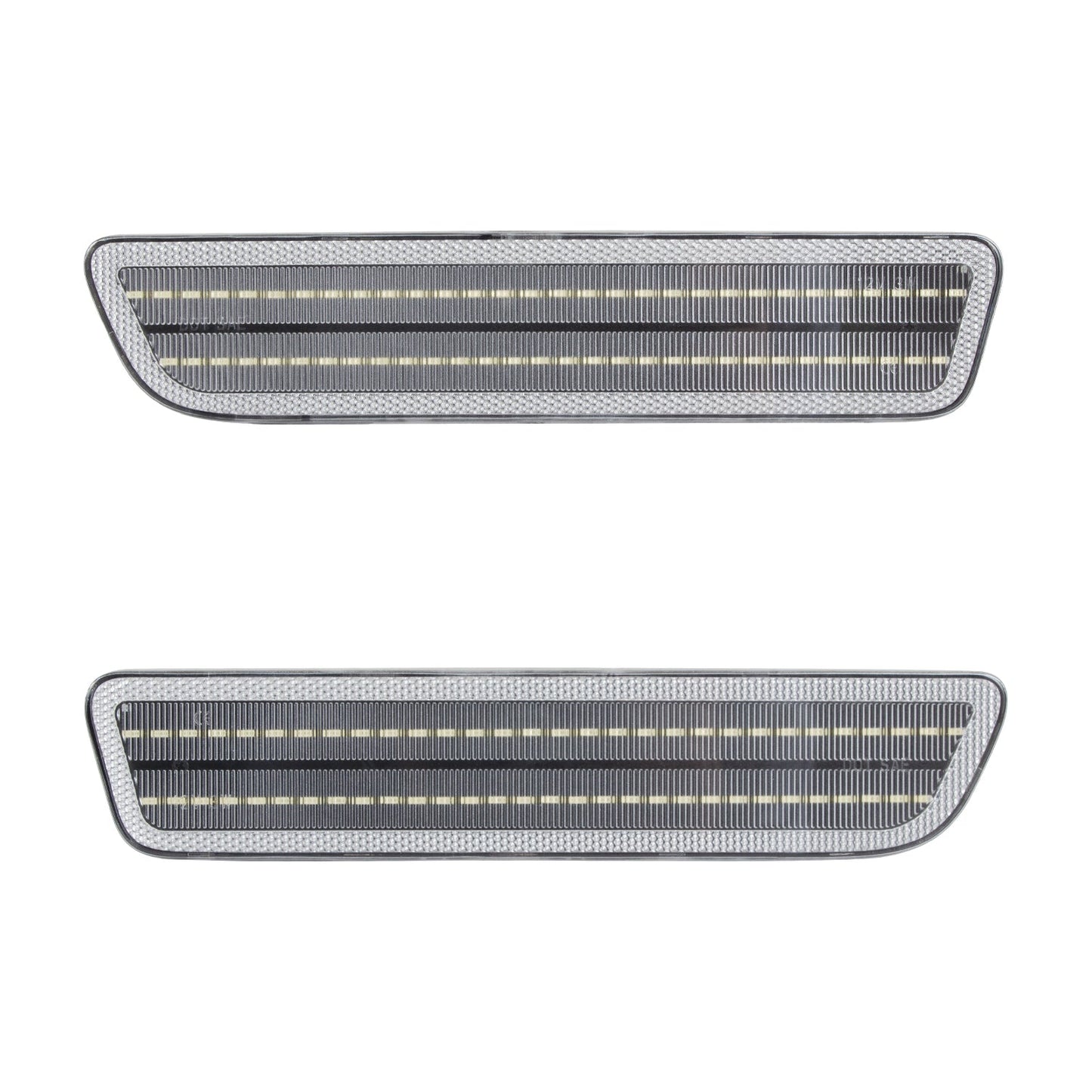 2005-2009 Ford Mustang Clear Lens White Dynamic Animation LED Side Markers