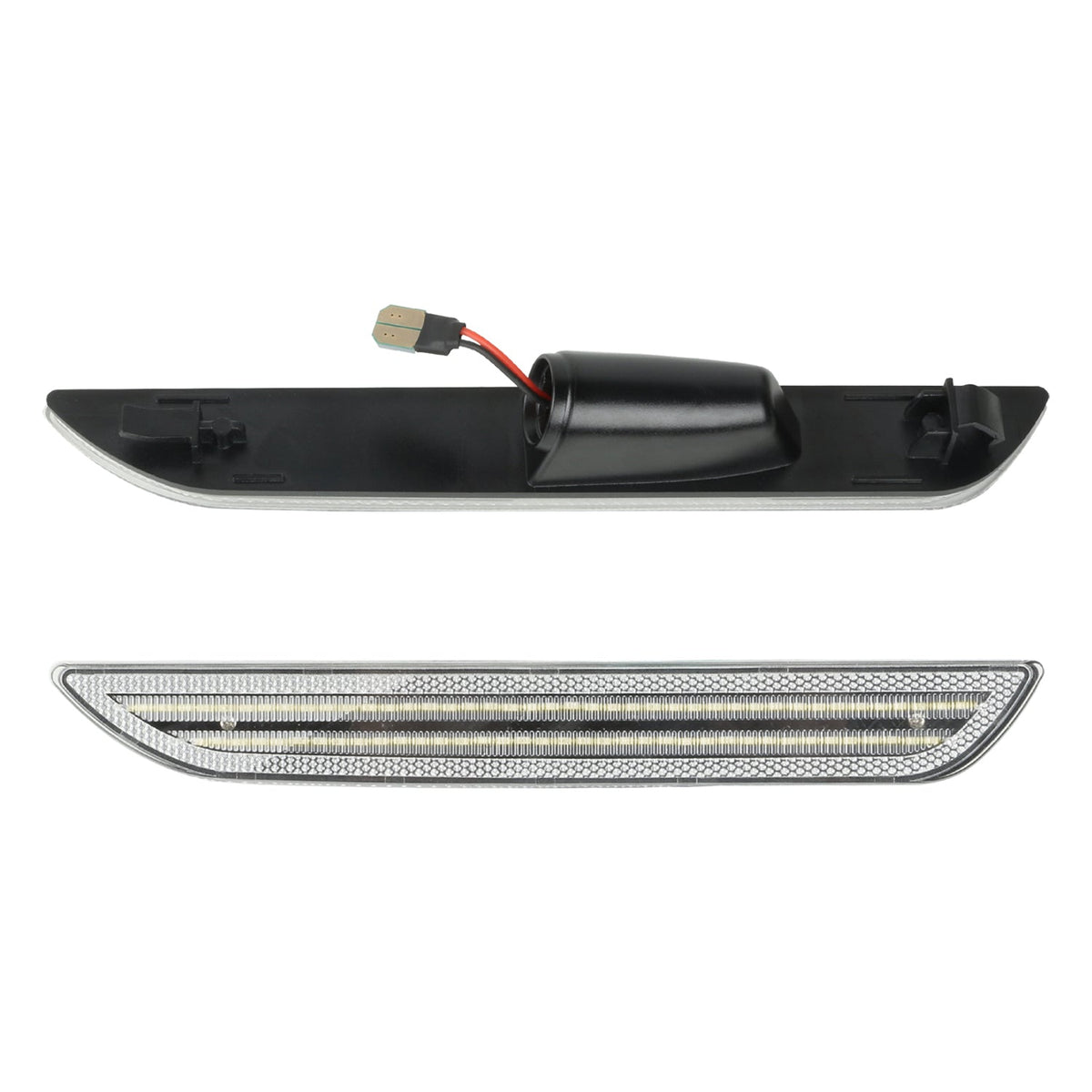 2015-2023 Mustang S550 Clear Lens White Dynamic Animation LED Side Markers