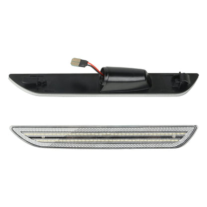 2015-2023 Mustang S550 Clear Lens White Dynamic Animation LED Side Markers
