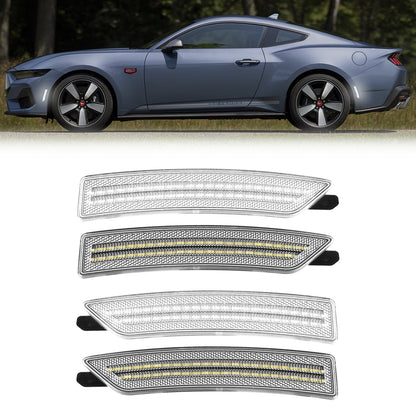 2024-2026 Ford Mustang S650 Clear White LED Side Markers