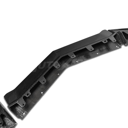 2023-2027 C8 Corvette Z06/E-Ray Type Z07 Dry Gloss Carbon Fiber Front 3pc Chin Splitter & Canards Pair
