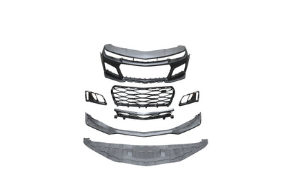 2010-2015 Chevy Camaro ZL1 Front Bumper Conversion 7pcs Full Kit Flat BLK Body Kit