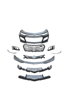 2019-2025 Chevy Camaro ZL1 Front Bumper Conversion 9pcs Full Kit Flat BLK for Non-RS Headlights