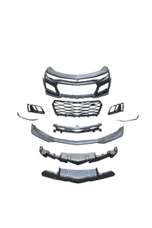 2019-2025 Chevy Camaro ZL1 Front Bumper Conversion 9pcs Full Kit Flat BLK for Non-RS Headlights