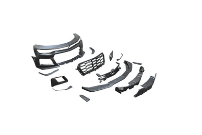 2019-2025 Chevy Camaro ZL1 1LE Track Package Front Bumper Conversion 13pcs Full Kit Flat BLK for Non-RS Headlights