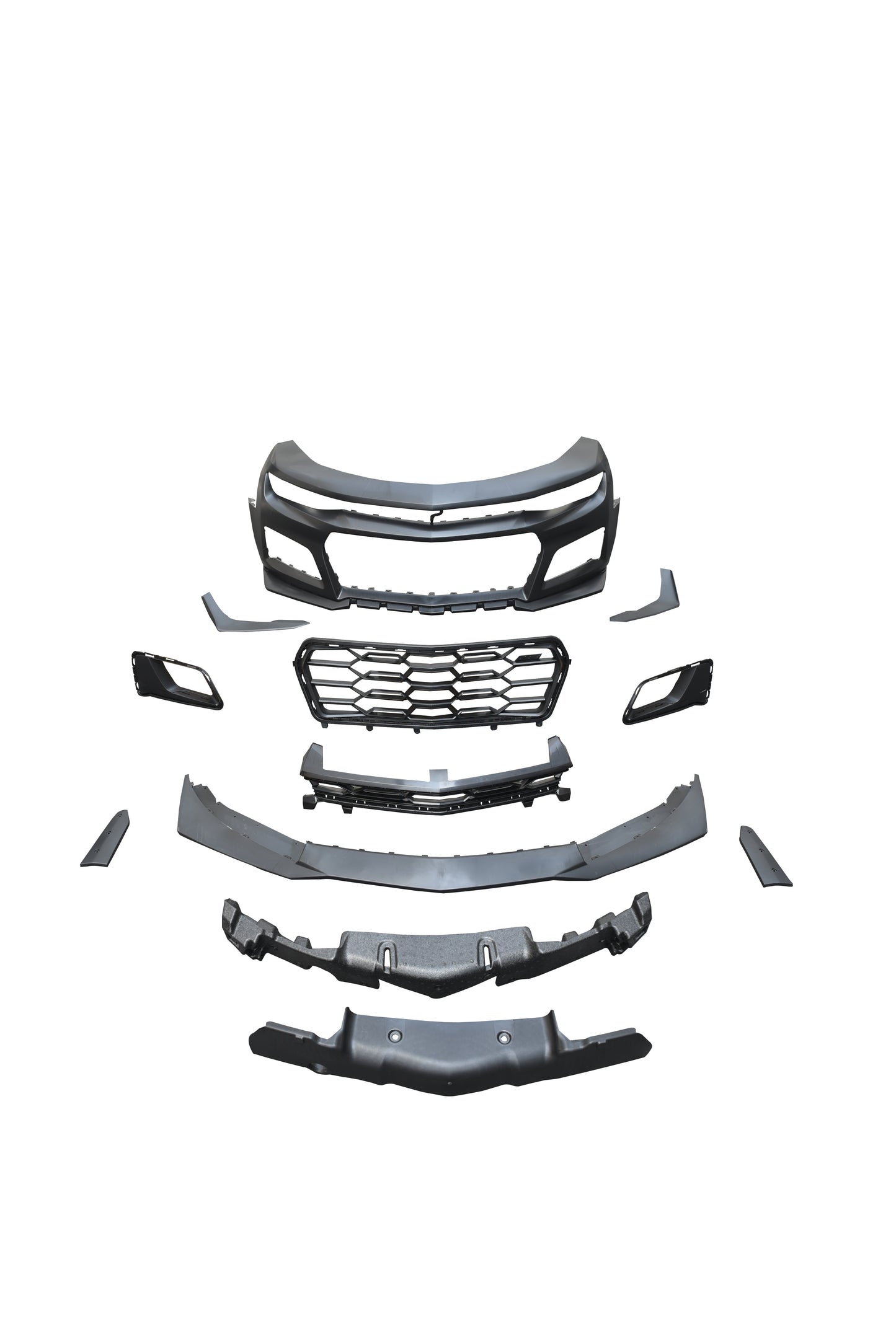 2016-2018 Chevy Camaro ZL1 1LE Track Package Front Bumper Conversion 11pcs Full Kit Flat BLK