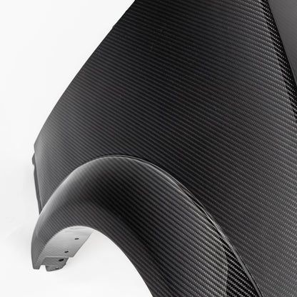 2015-2025 Dodge Charger Dry Gloss Carbon Fiber Type-Hellcat Front Fenders Widebody w/Flares 1pc