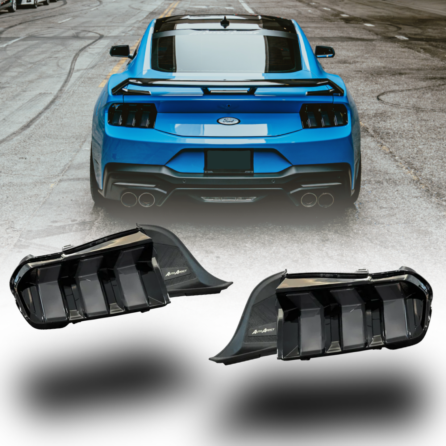 2024-2026 Mustang S650 Euro Style Taillights Amber Turn Signal Sequential