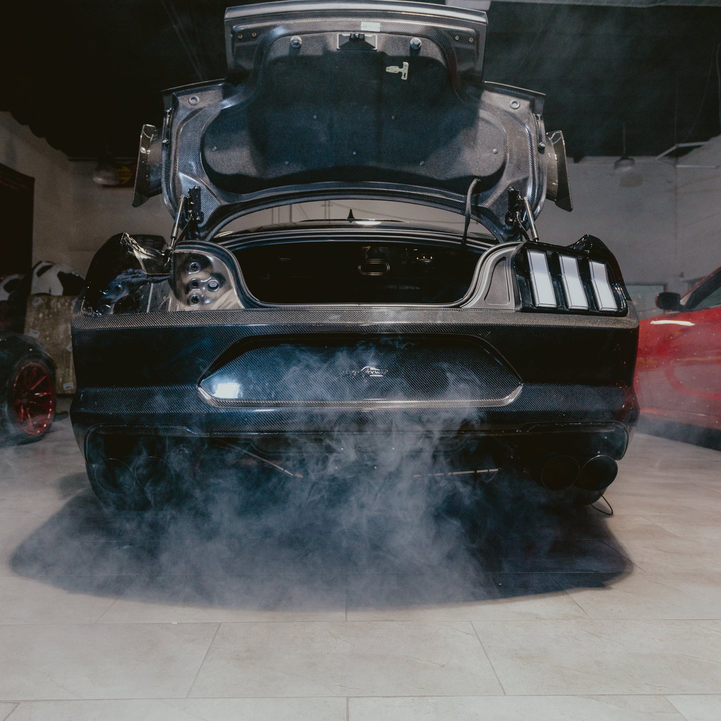 2015-2023 Ford Mustang GT500 Style Double Sided Full Carbon Fiber Track Package Rear Bumper Conversion