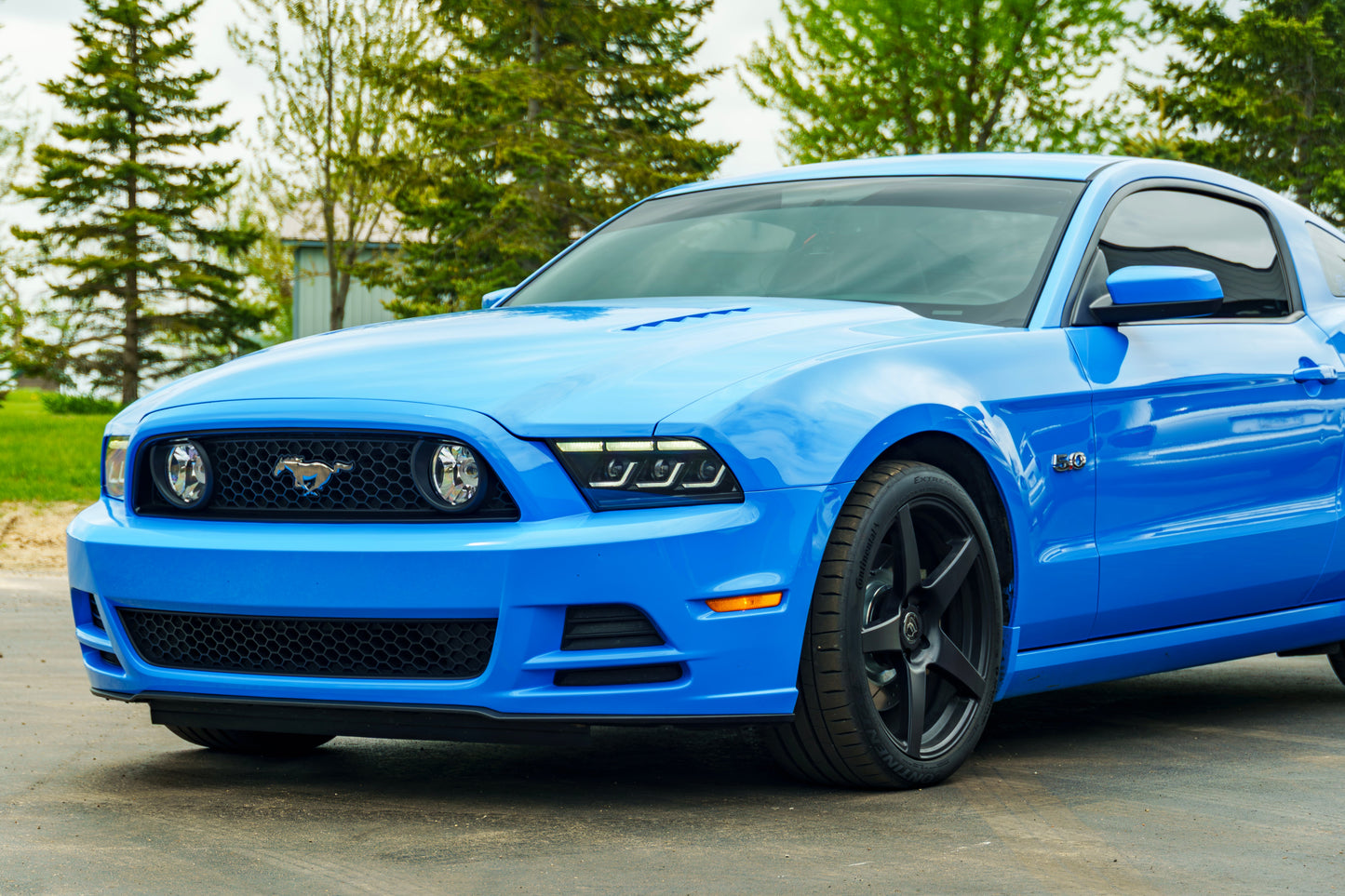 2010-2014 S197 Ford Mustang S650 Style LED Headlights W/ Amber Sequential Turn Signal (Pair)