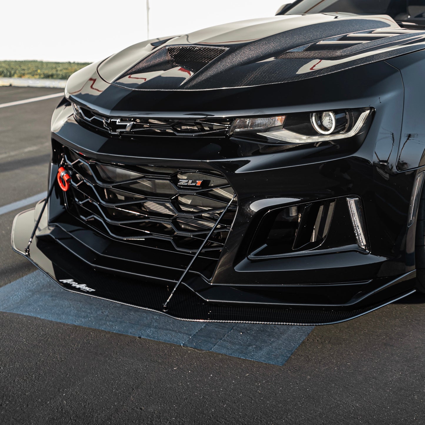 2017-2025 Chevy Camaro ZL1 Carbon Fiber Extension Splitter with Rods