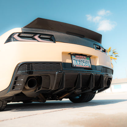 2014-2015 Chevy Camaro Evo Style Shark Fins Rear Diffuser Quad/Single Tips