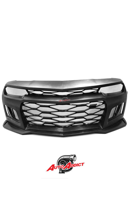 2010-2015 Chevy Camaro ZL1 Front Bumper Conversion 7pcs Full Kit Flat BLK Body Kit