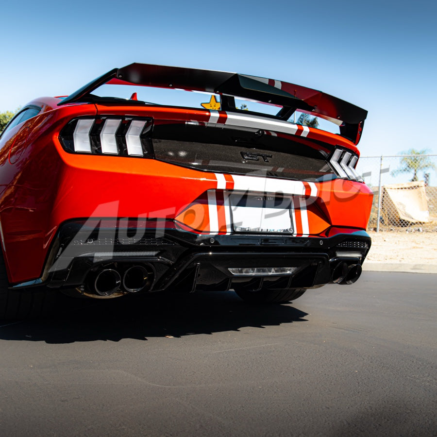 2024+ Ford Mustang Dark Horse Rear Diffuser Gloss Black Quad Tips