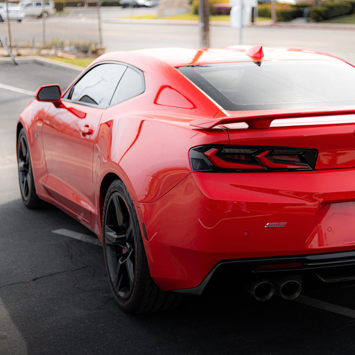 2016-2018 CHEVY CAMARO VELOX LED TAILLIGHTS GLOSS BLACK/RED LENS