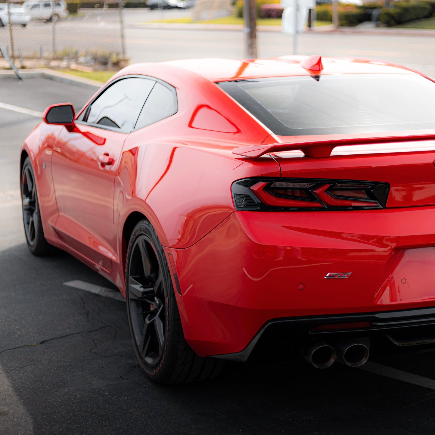 2016-2018 CHEVY CAMARO VELOX LED TAILLIGHTS GLOSS BLACK/RED LENS