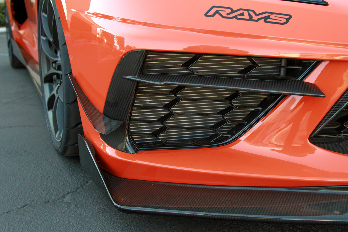 Carbon Fiber Front Bumper Side Bezels-Chevrolet C8 Corvette