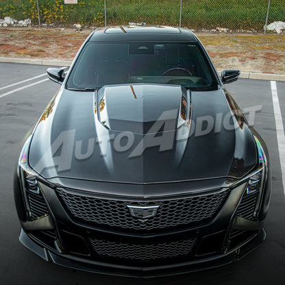 2020-2026 Cadillac CT5/V-Blackwing Heritage Spec Pre-Preg V-Shaped Double Sided Carbon Fiber Hood