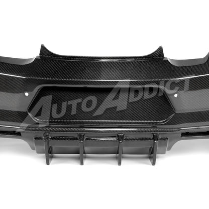 2019-2025 Camaro RS/SS/ZL1 Gloss Double Sided Carbon Fiber Rear Bumper w/Rear Diffuser Quad Tips 1pc