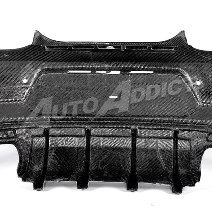 2019-2025 Camaro RS/SS/ZL1 Gloss Double Sided Carbon Fiber Rear Bumper w/Rear Diffuser Quad Tips 1pc