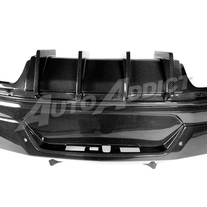 2019-2025 Camaro RS/SS/ZL1 Gloss Double Sided Carbon Fiber Rear Bumper w/Rear Diffuser Quad Tips 1pc